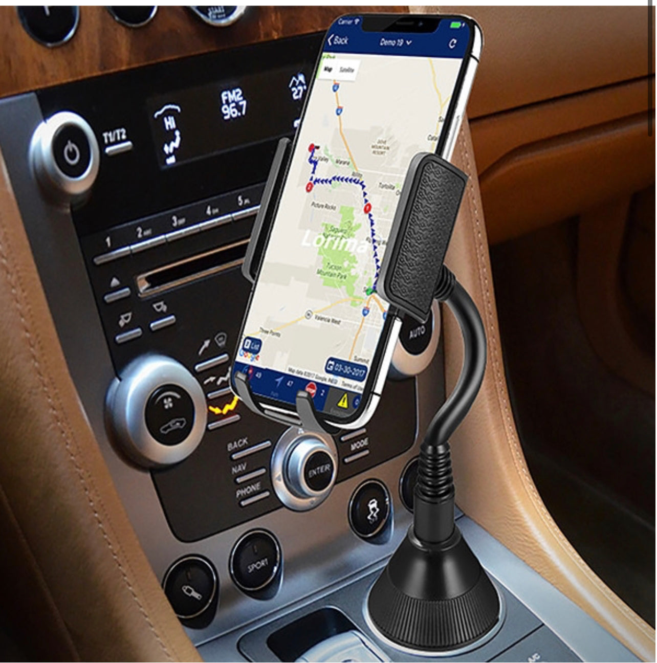 Car Cup Holder Phone Mount - Black