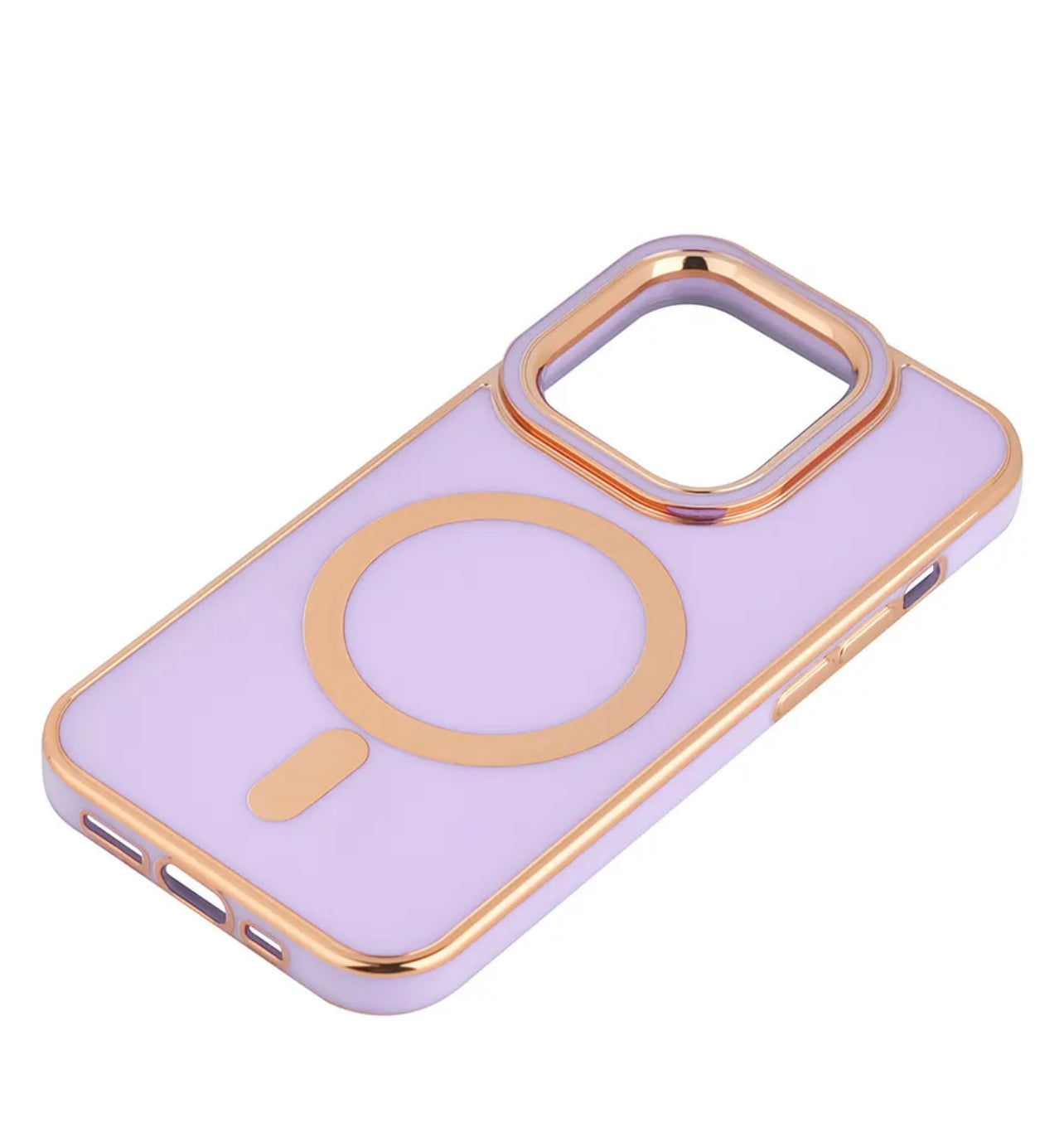 For Apple iPhone 14 Pro - TPU Impact Rugged MagSafe Cover Case w/Gold Bumper
