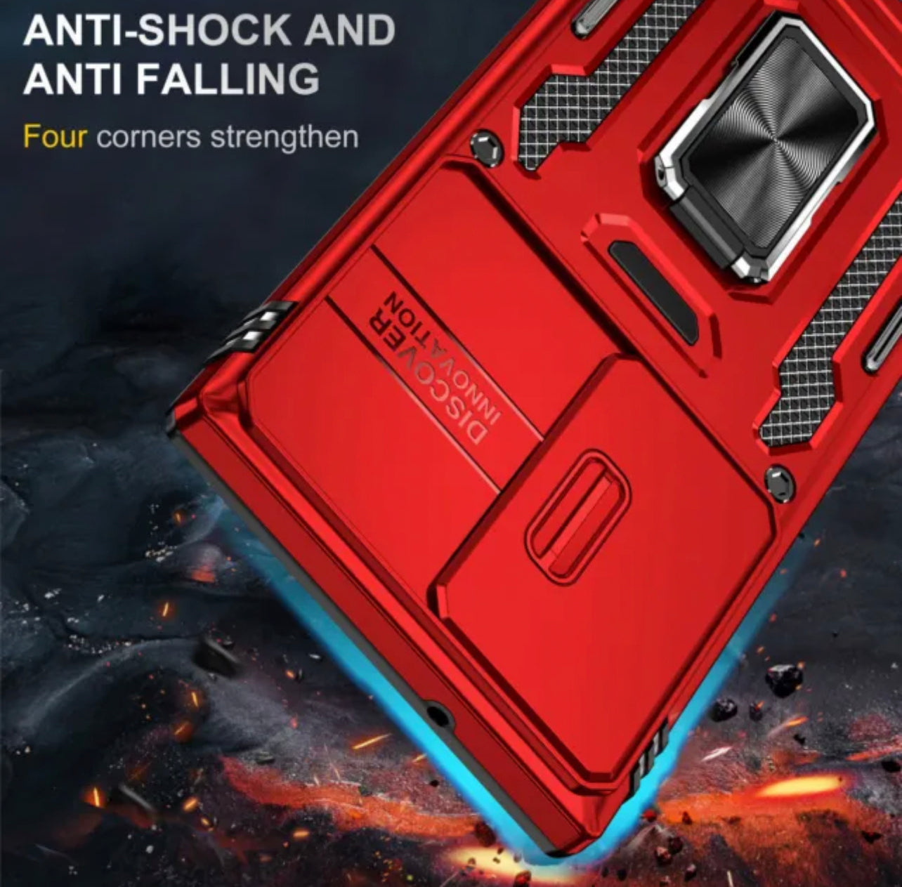 Samsung S23 Plus Ultra 5G Magnetic Ring Stand Camera Slide Case Cover