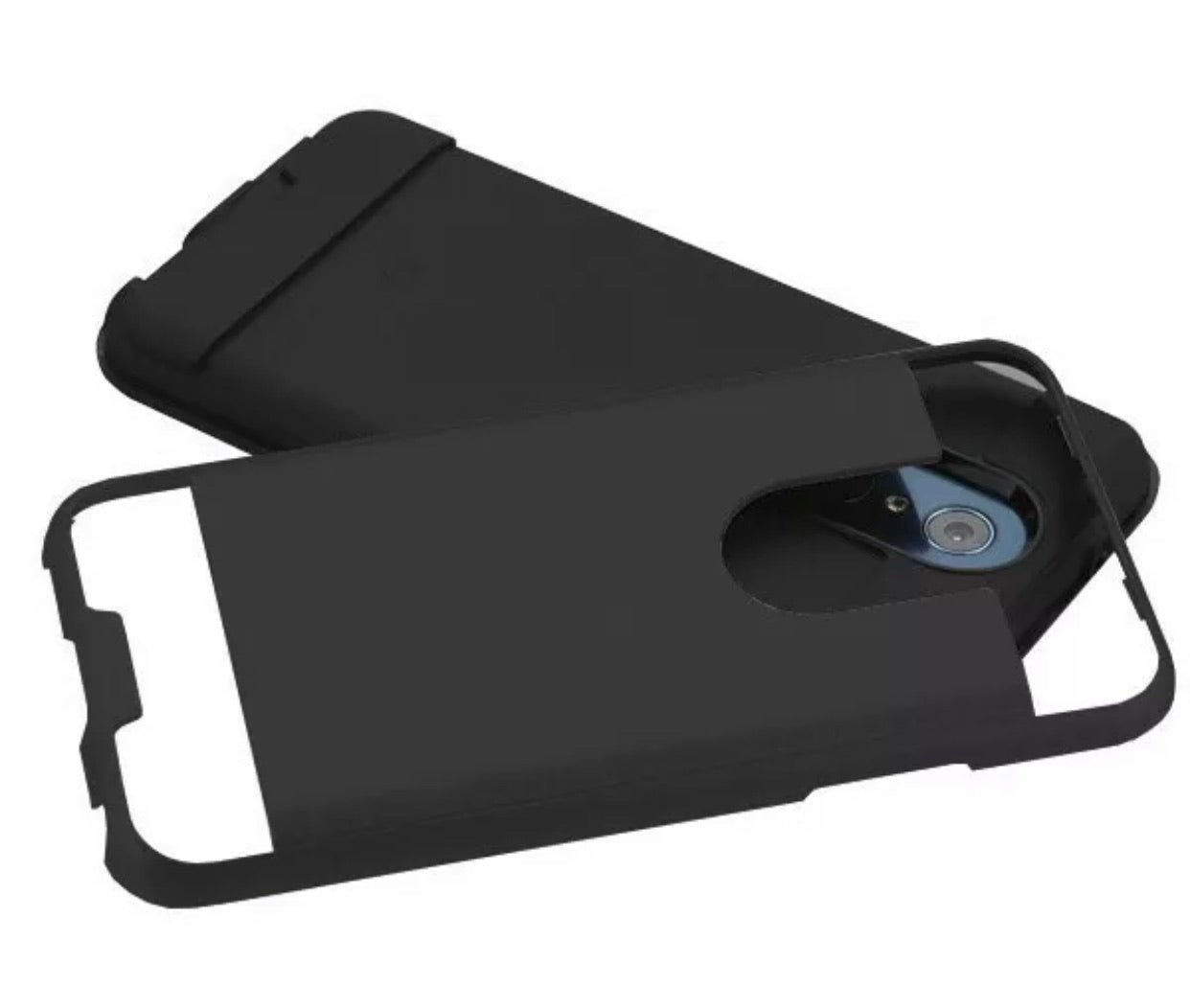 LG Stylo 5 Metallic Brushed Hybrid Case-Black