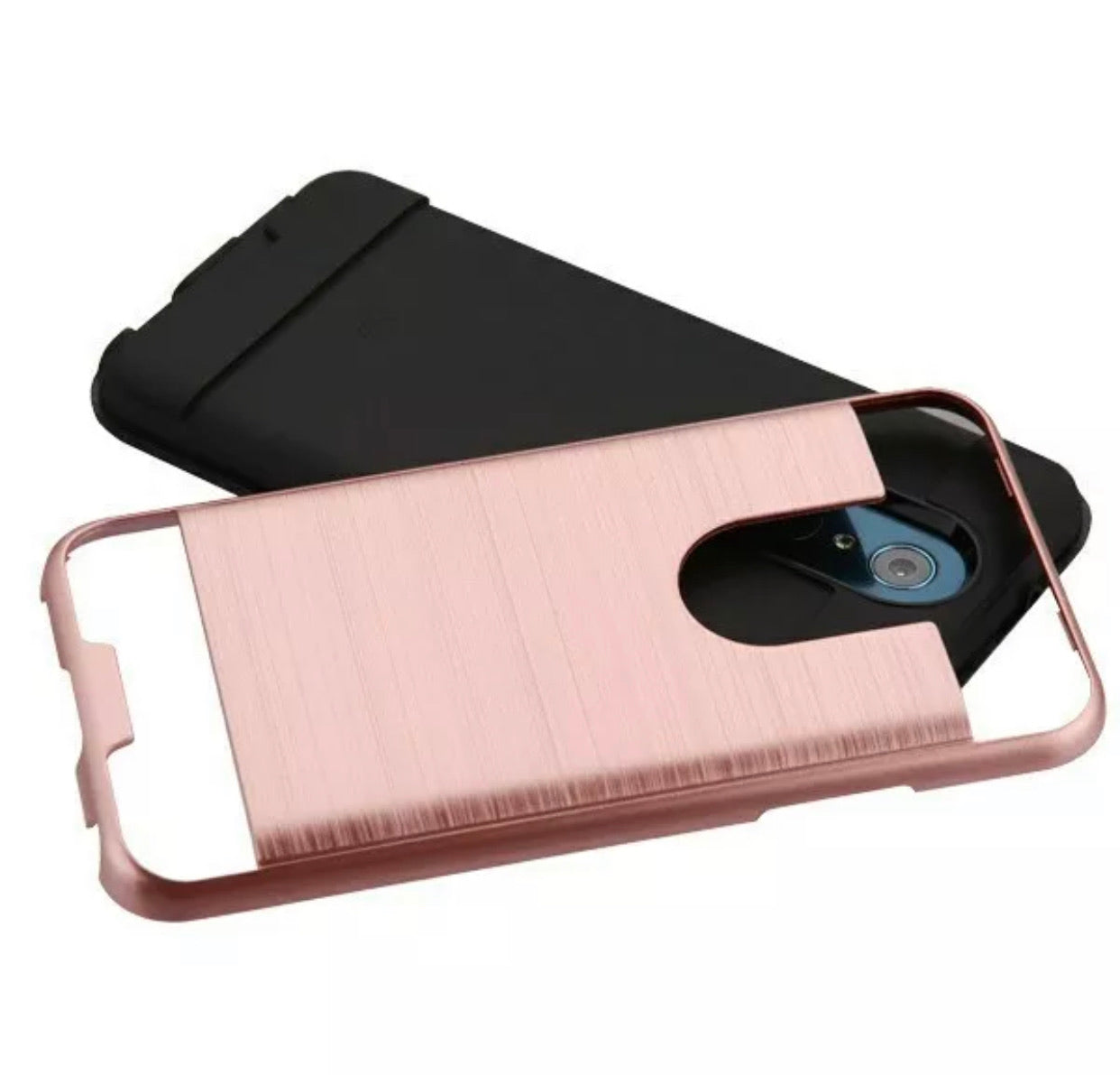 Lg Stylo Metallic Brushed Hybrid Case- Rose Gold