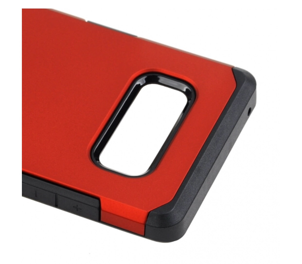 SAMSUNG GALAXY NOTE 8 - SOLID RED HONEY LEATHER BACK COVER ON BLACK TPU SKIN