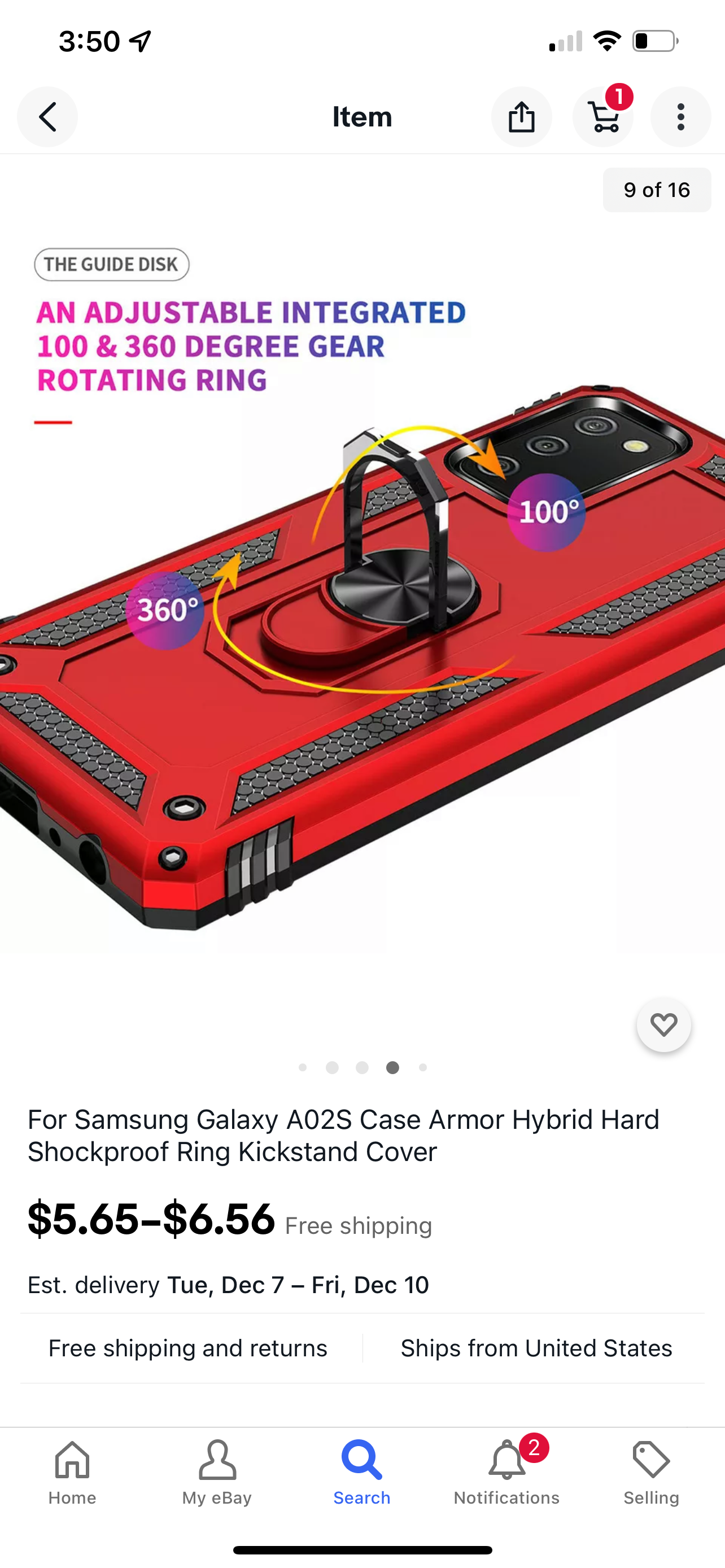 Samsung Galaxy A02s Ring Stand Case