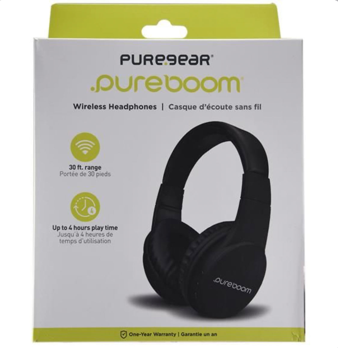 PUREGEAR PUREBOOM BLUETOOTH WIRELESS HEADPHONES