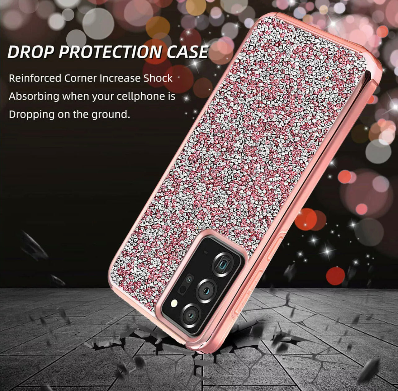 Samsung Galaxy Note20 Ultra 5G Rugged Glitter Bling Case