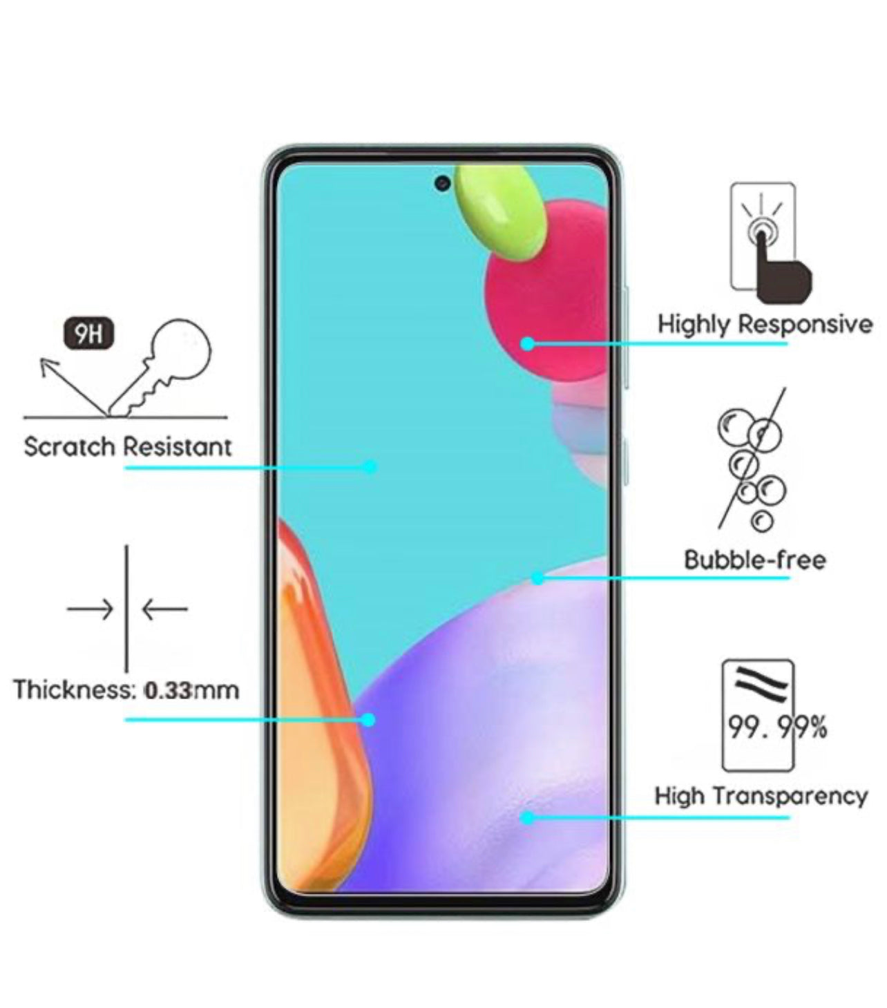 SAMSUNG GALAXY A52 5G - MYBAT TEMPERED GLASS SCREEN PROTECTOR 2.5D - CLEAR