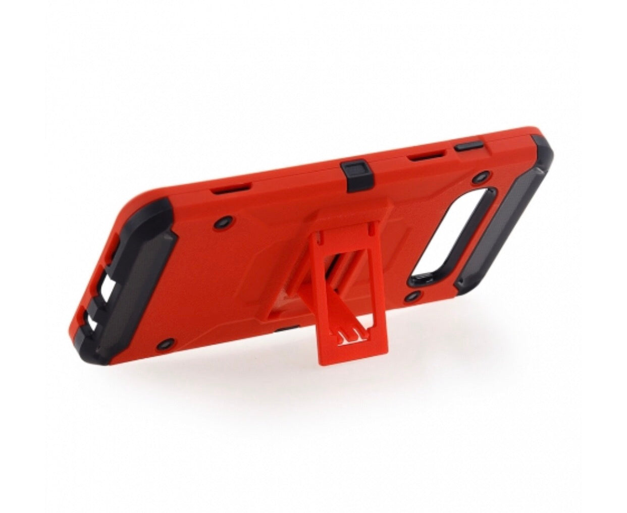 Samsung Galaxy S10 - Red Colored Horizontal Hard Back Kickstand Case