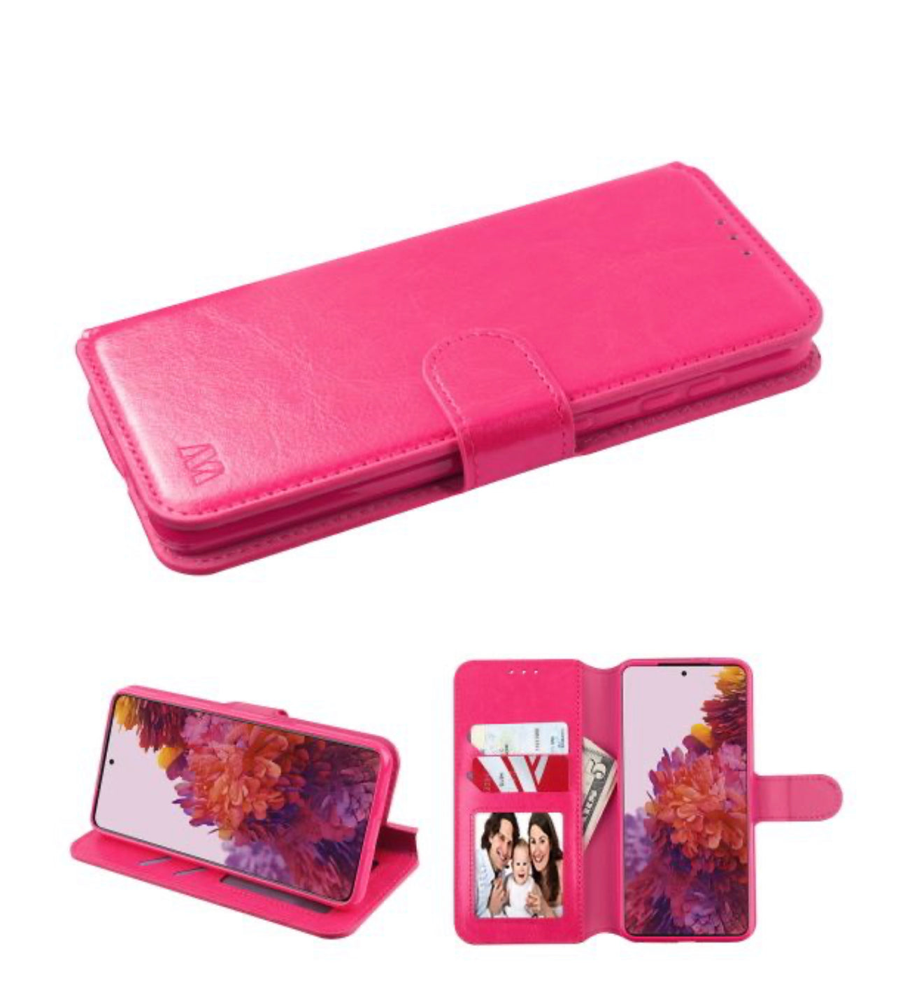 SAMSUNG GALAXY S21 ULTRA (6.8) - MYBAT MYJACKET ELEMENT SERIES WALLET CASE - HOT PINK