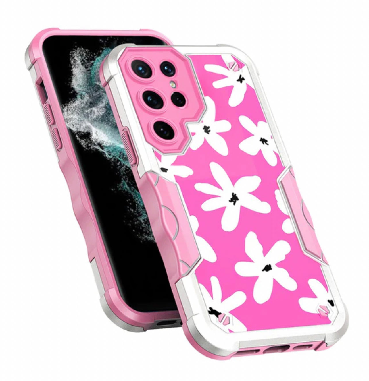 Samsung S23 Ultra Tough Strong Dual Layer Flat Hybrid Case Cover