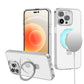iPhone 15 Transparent Magnetic Ring Stand Hybrid Case- Clear