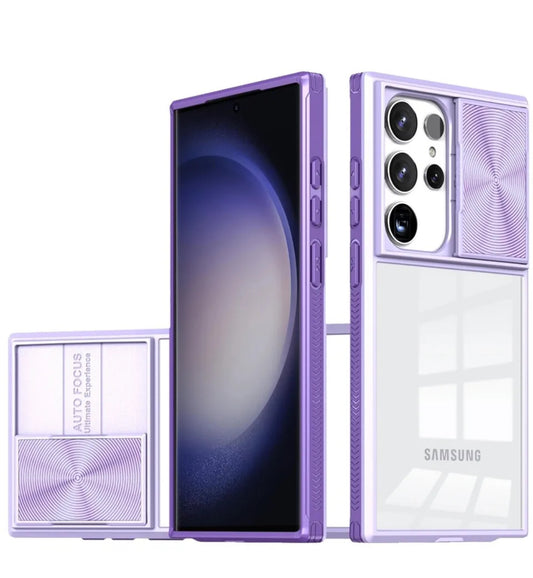 Samsung Galaxy s24 Ultra Fusion Transparent Clear Hybrid Case Cover W/ Camera Cover - Purple