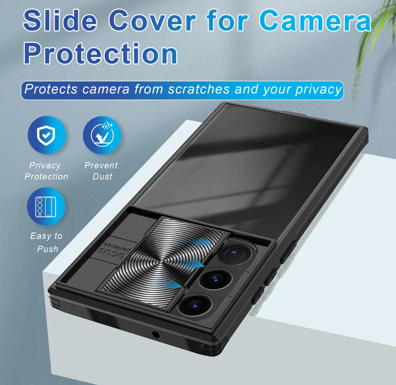 Samsung Galaxy s24 Ultra Fusion Transparent Clear Hybrid Case Cover W/ Camera Cover- Black