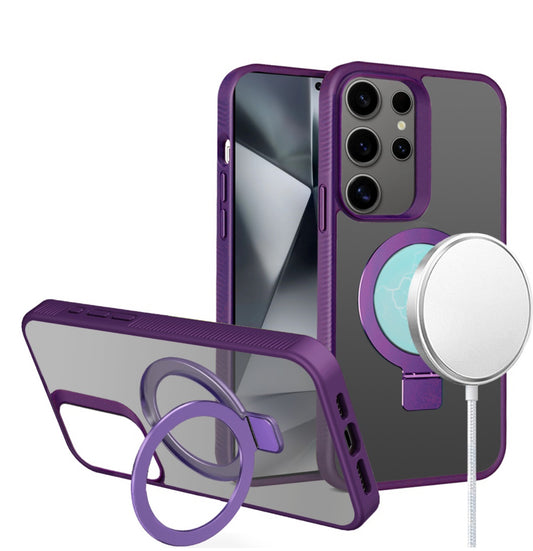 For Samsung Galaxy s24 Ultra [Magnetic Circle] Kickstand Hybrid - Purple
