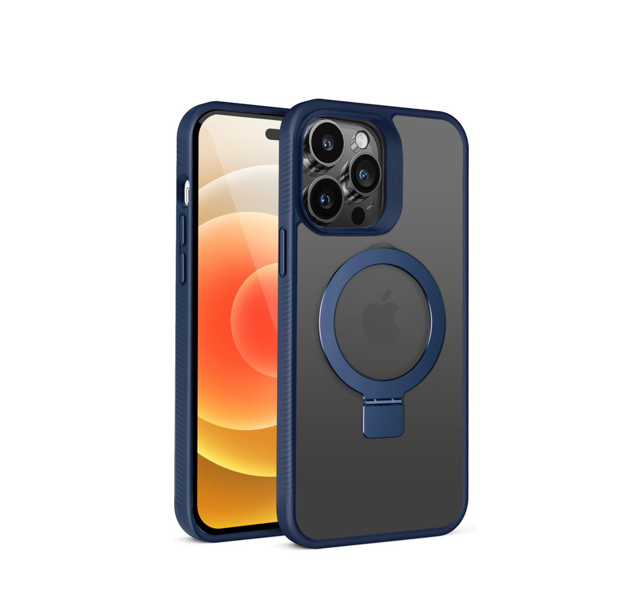 iP15 Pro Max (Magnetic Circle) Kickstand Hybrid - Blue