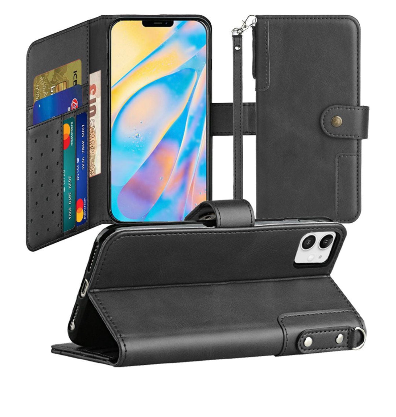 iPhone 15 Plus Retro Wallet Card Holder Case Cover