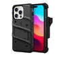 MyBat Pro Antimicrobial Maverick Series w/ MagSafe Case with Holster and Tempered Glass for Apple iPhone 15 Pro Max (6.7) - Black / Black