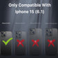 MyBat Pro Antimicrobial Maverick Series w/ MagSafe Case with Holster and Tempered Glass for Apple iPhone 15 (6.1) - Black / Black
