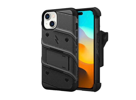 ZIZO BOLT Bundle iPhone 15 Plus Case with Tempered Glass - Black