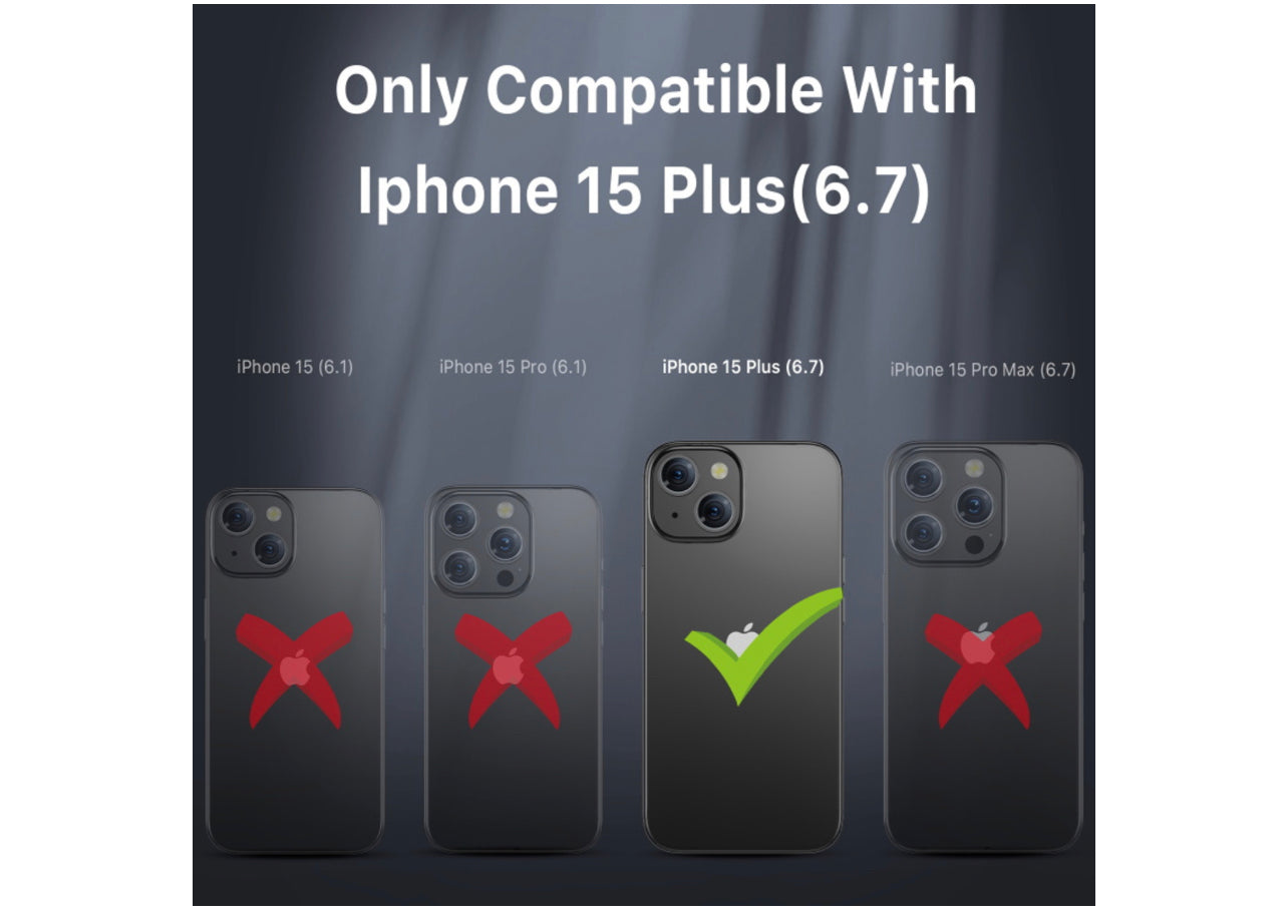 MyBat Pro Antimicrobial Maverick Series w/ MagSafe Case with Holster and Tempered Glass for Apple iPhone 15 Plus (6.7) - Black