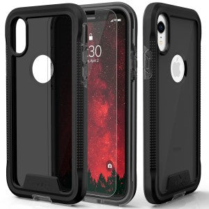 Apple iPhone X/XS- Zizo ION Triple Layered Hybrid Case with Tempered Glass Screen Protector - Black / Smoke