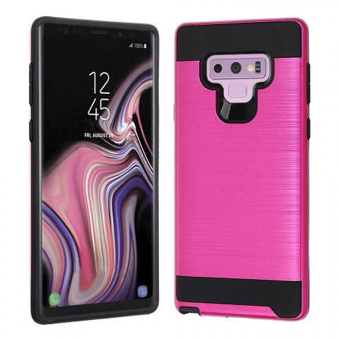Samsung Galaxy Note 9 Hybrid Protector Cover - Pink / Black Brushed