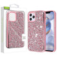 iPhone 12/PRO (6.1) -ENCRUSTED RHINESTONE HYBRID COVER - PINK