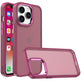 iPhone 14 PRO MAX 6.7" Acrylic Metal Button Hybrid Case Cover - Burgundy