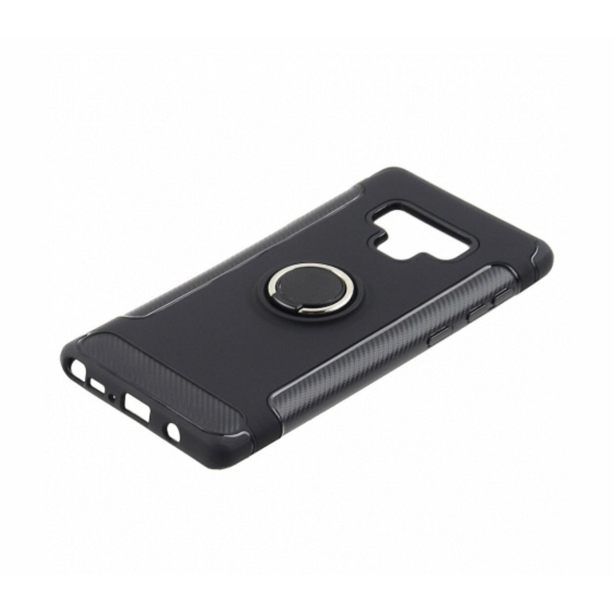 Samsung Galaxy Note 9 - Black Ring Stand Back Cover Case