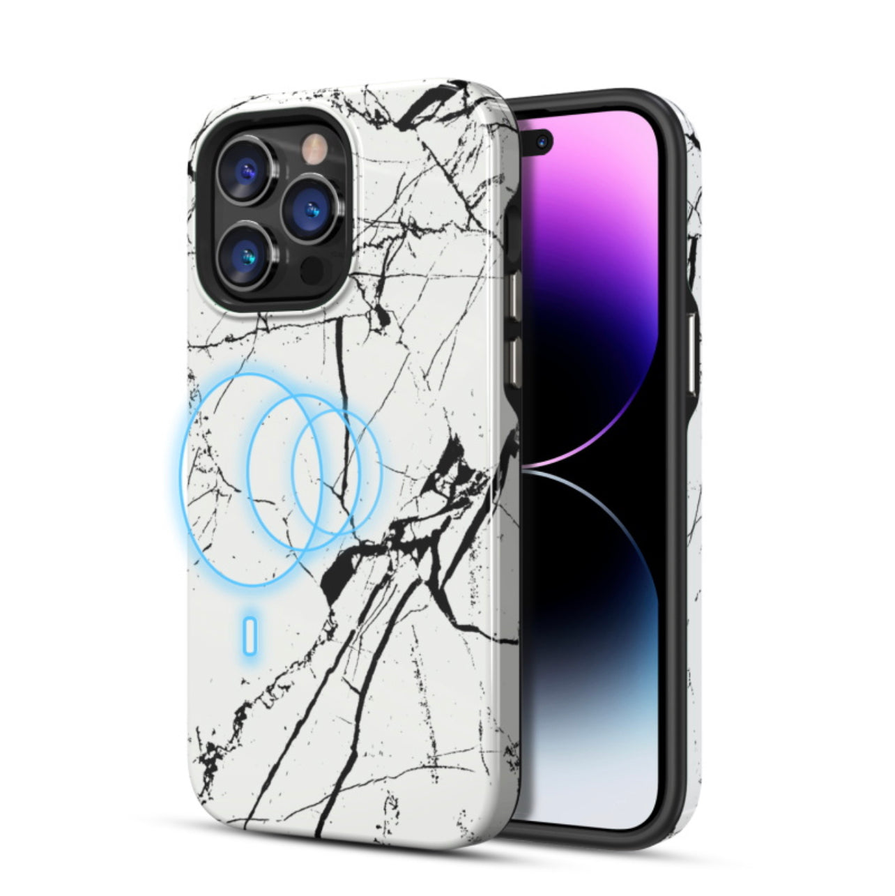 MyBat Pro Fuse Series MagSafe Case for Apple iPhone 14 Pro Max (6.7) - Cracked Marble