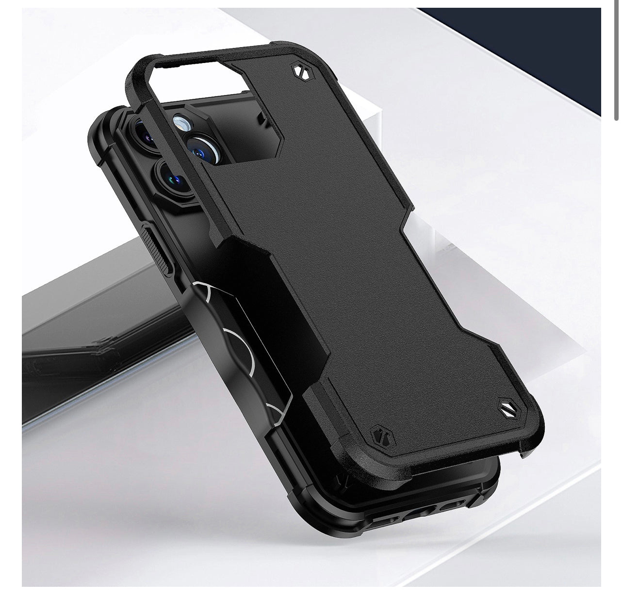 iPhone 14 PRO MAX 6.7" Exquisite Tough Shockproof Hybrid Case Cover - Black