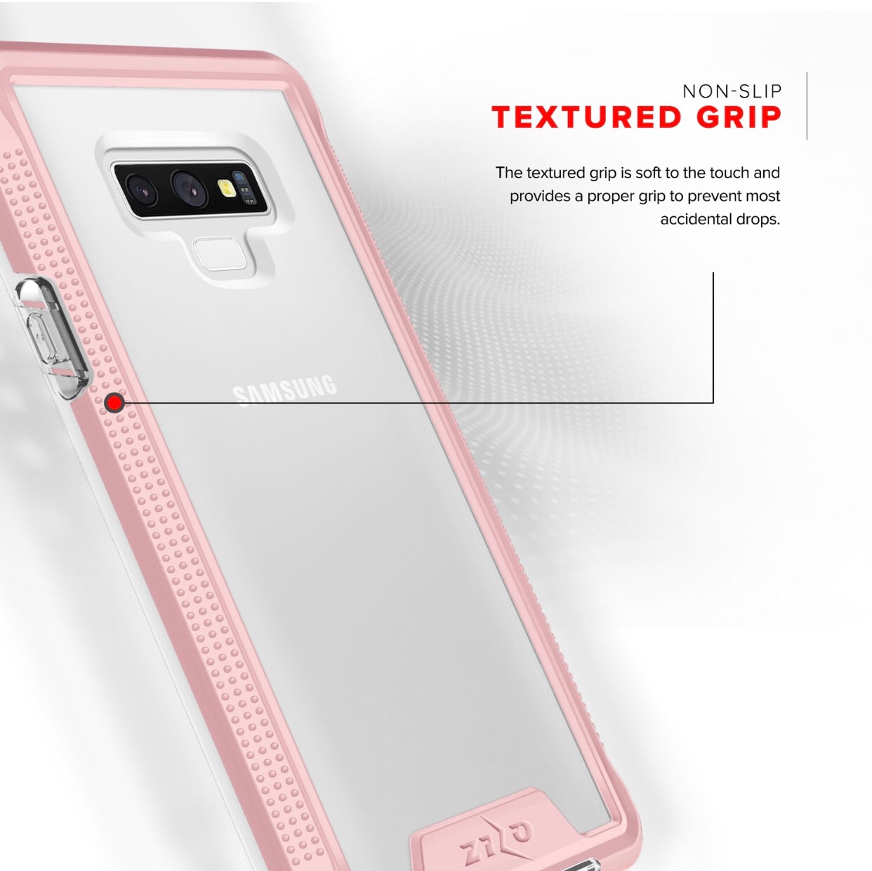 Samsung Galaxy Note 9 Zizo ION Triple Layered Hybrid Case w/ Tempered Glass Screen Protector - Rose Gold / Silver