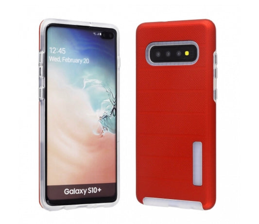 Samsung Galaxy S10 Plus - Hybrid Slim Snap On - Red Color PC textured Back Case