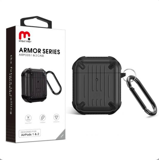MYBAT PRO ARMOR SERIES CASE FOR APPLE AIRPODS WITH WIRELESS CHARGING CASE - BLACK