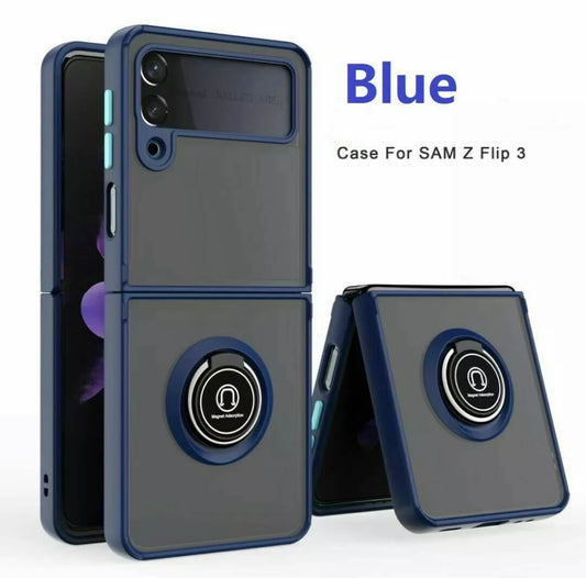 Samsung Galaxy Z Flip 3 5G Shockproof Magnetic Ring Stand Folding Case Cover