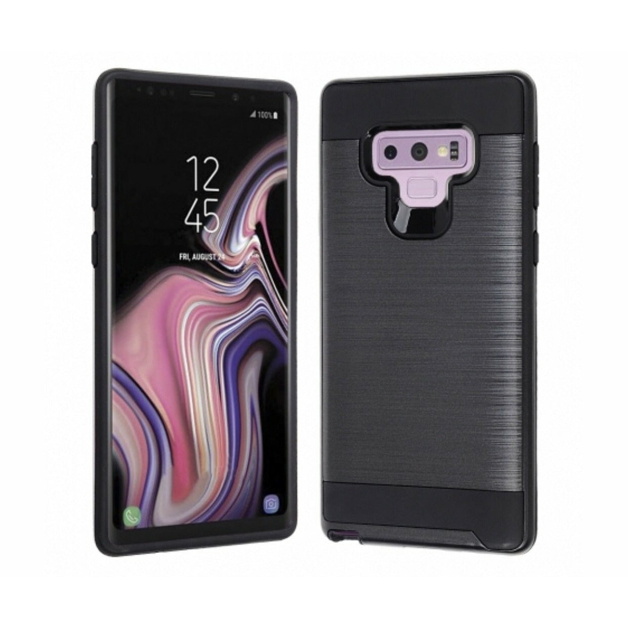 Samsung Galaxy Note 9 Brushed Hybrid Protector Cover - Black / Black