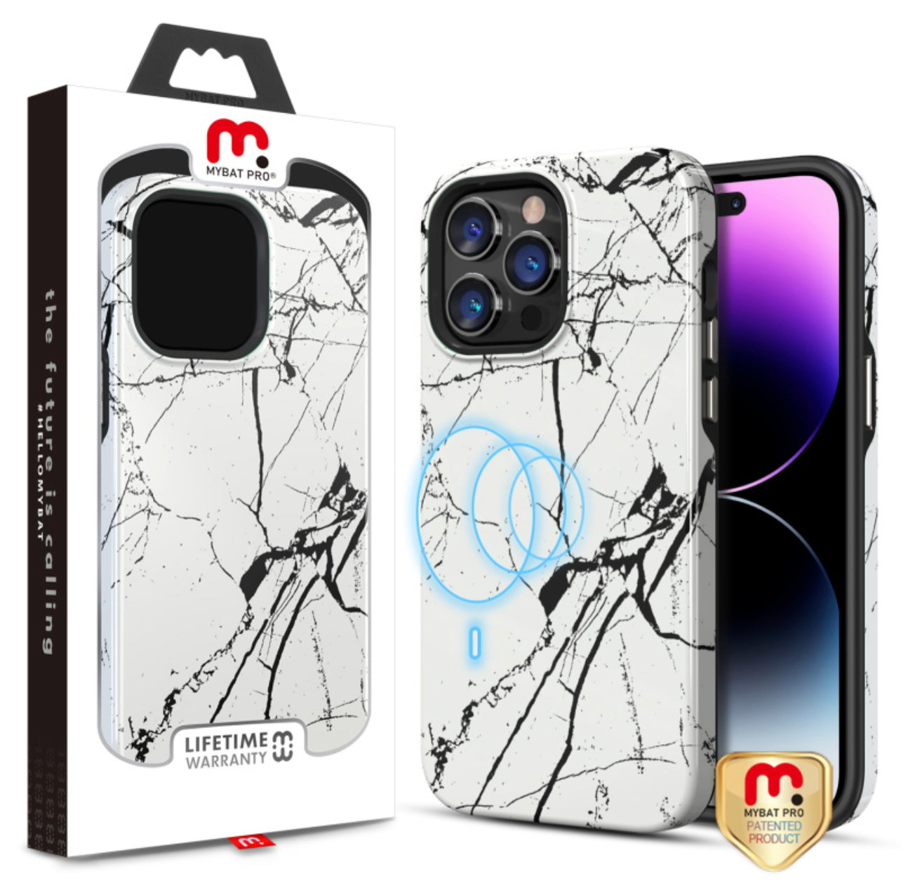 MyBat Pro Fuse Series MagSafe Case for Apple iPhone 14 Pro Max (6.7) - Cracked Marble