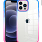 iPhone 14 PRO 6.1" Radiant Two Tone Transparent Thick Hybrid Case Cover - Blue/Hot Pink