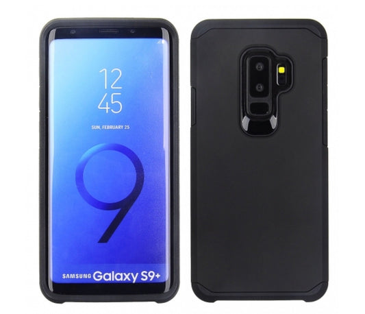 Samsung Galaxy S9 Plus - Solid Black Honey Leather Back Case
