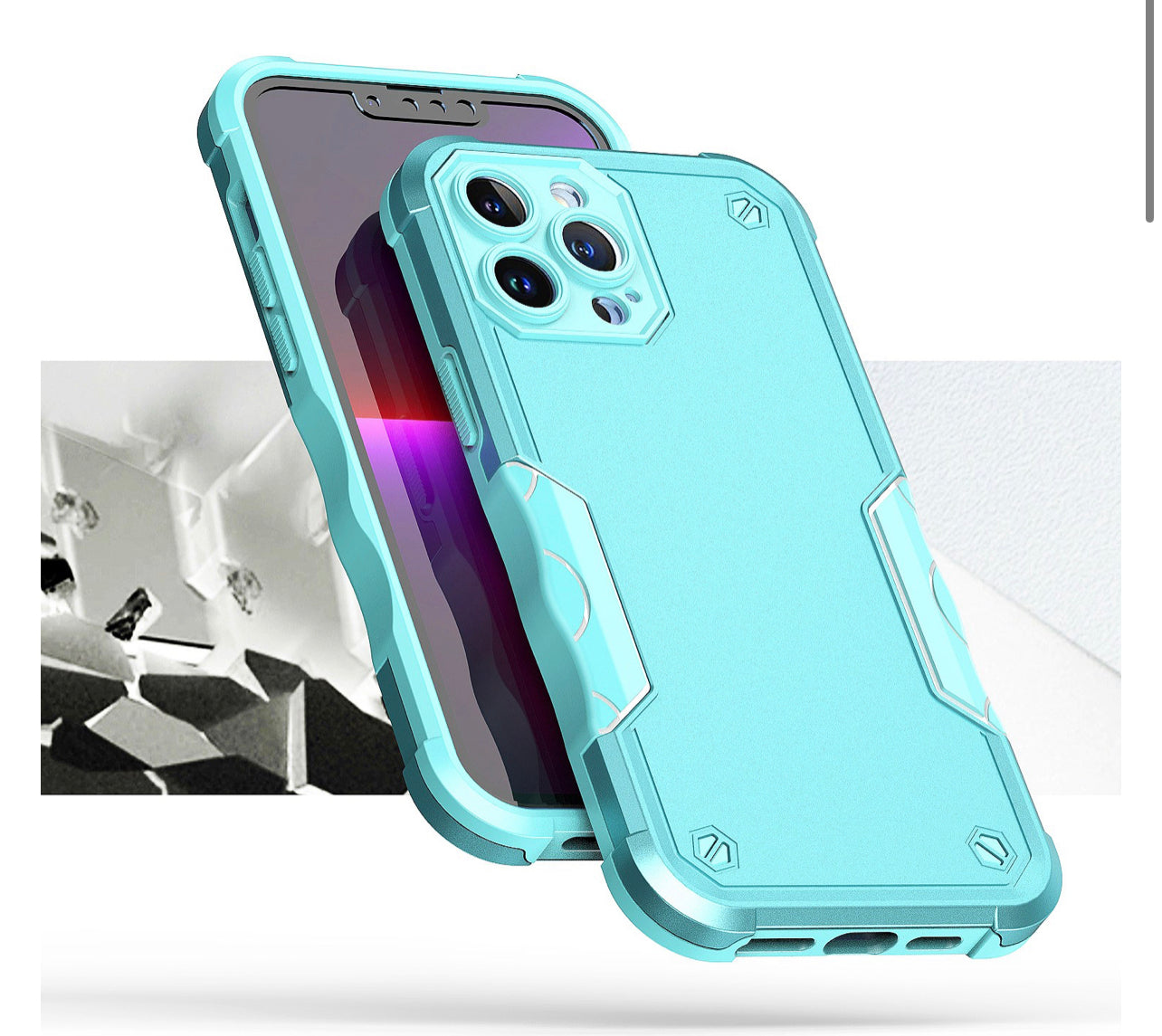 iPhone 14 6.1" Exquisite Tough Shockproof Hybrid Case Cover - Teal