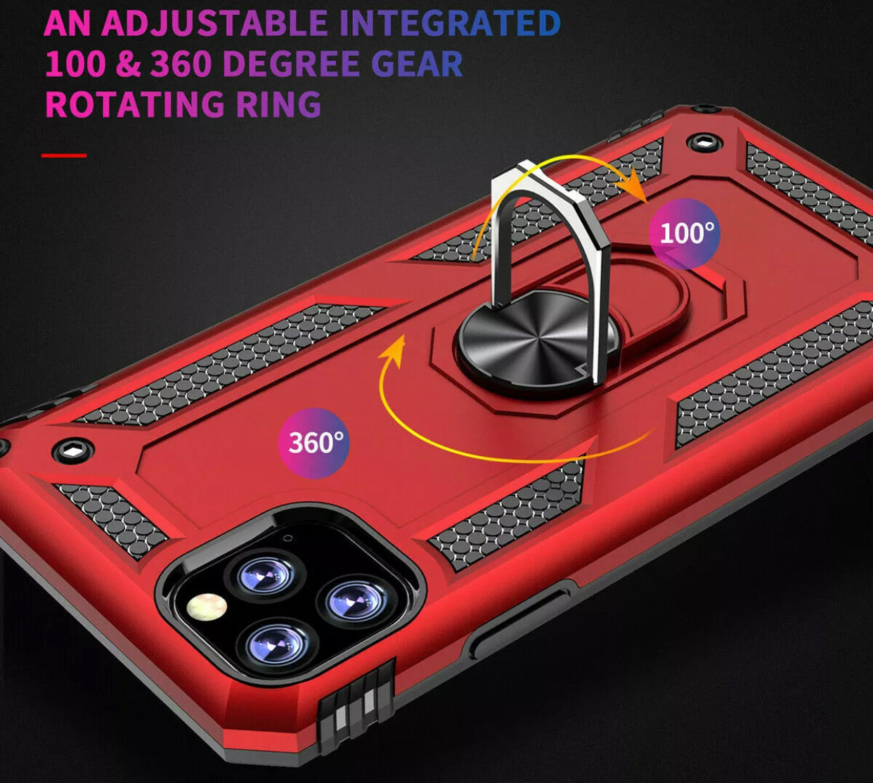 iPhone 11 Pro Ring Stand Case-Red