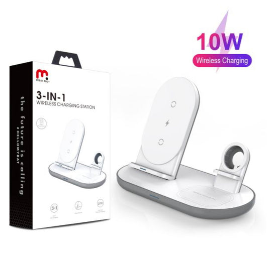 MYBAT PRO 3-IN-1 WIRELESS PHONE AND WATCH CHARGING STATION - WHITE