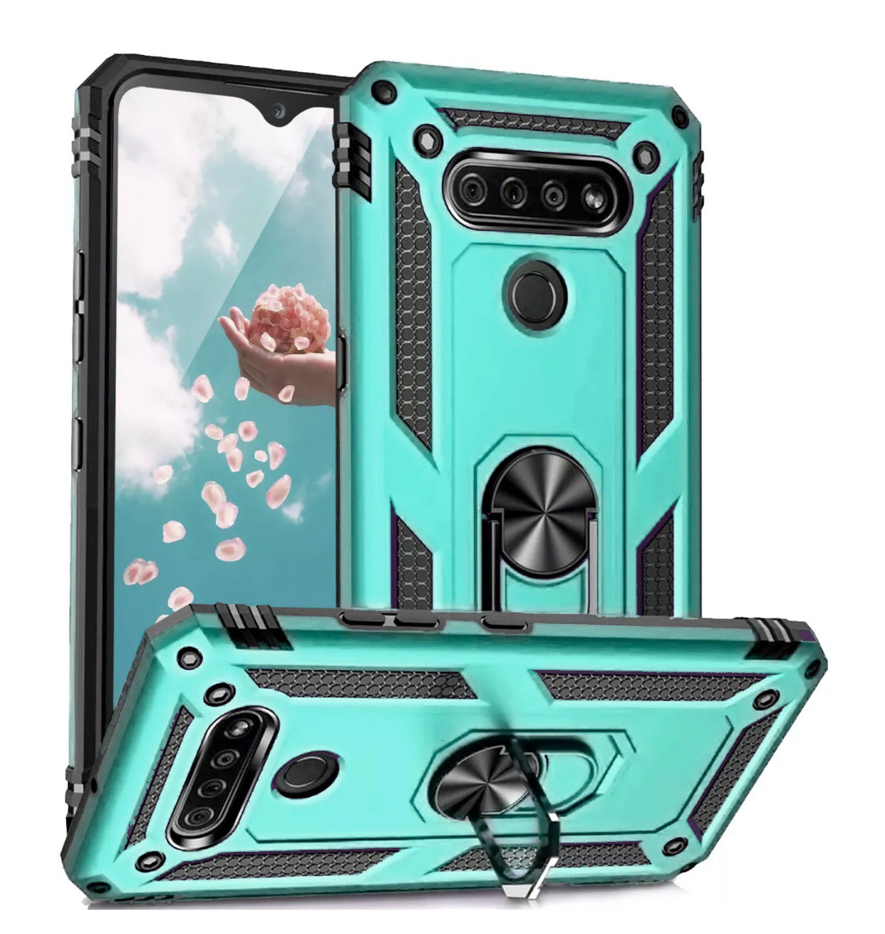 LG K51 Ring Stand Case- Teal