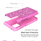 Samsung Galaxy A52 5G Bling Hybrid Case- Hot Pink