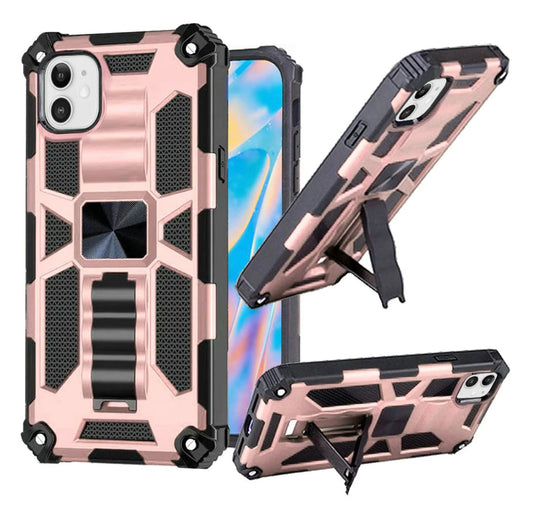 iPhone 14 6.1" Machine Magnetic Kickstand Case Cover - Rose Gold