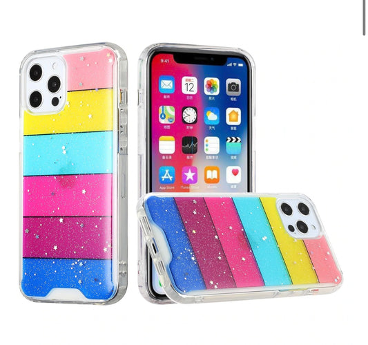 iPhone 13 Pro Max Vogue Epoxy Glitter Hybrid Case Cover