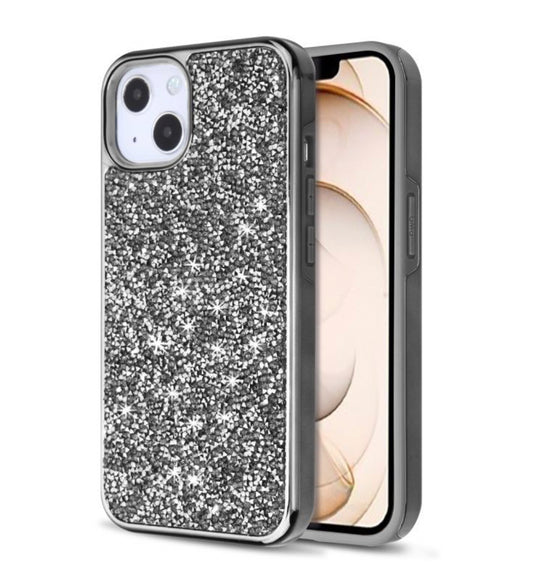 iPhone 13 (6.1) Encrusted Rhinestone Hybrid Cover