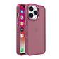 iPhone 14 PRO MAX 6.7" Acrylic Metal Button Hybrid Case Cover - Burgundy