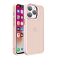 iPhone 14 PRO 6.1" Thick Acrylic Metal Button Hybrid Case Cover - Light Pink