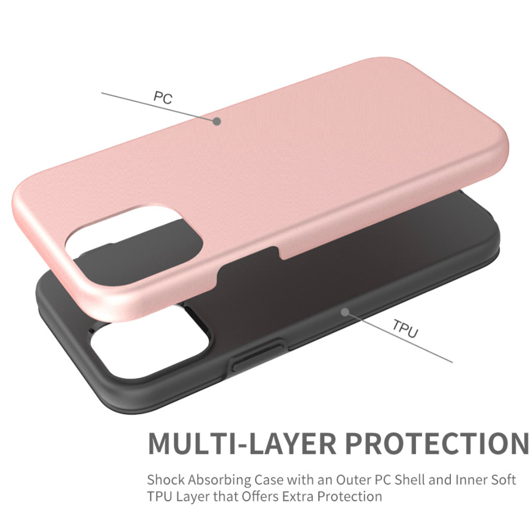 iPhone 12/PRO (6.1)- LUXMO PATROL DUAL HYBRID CASE -Rose Gold