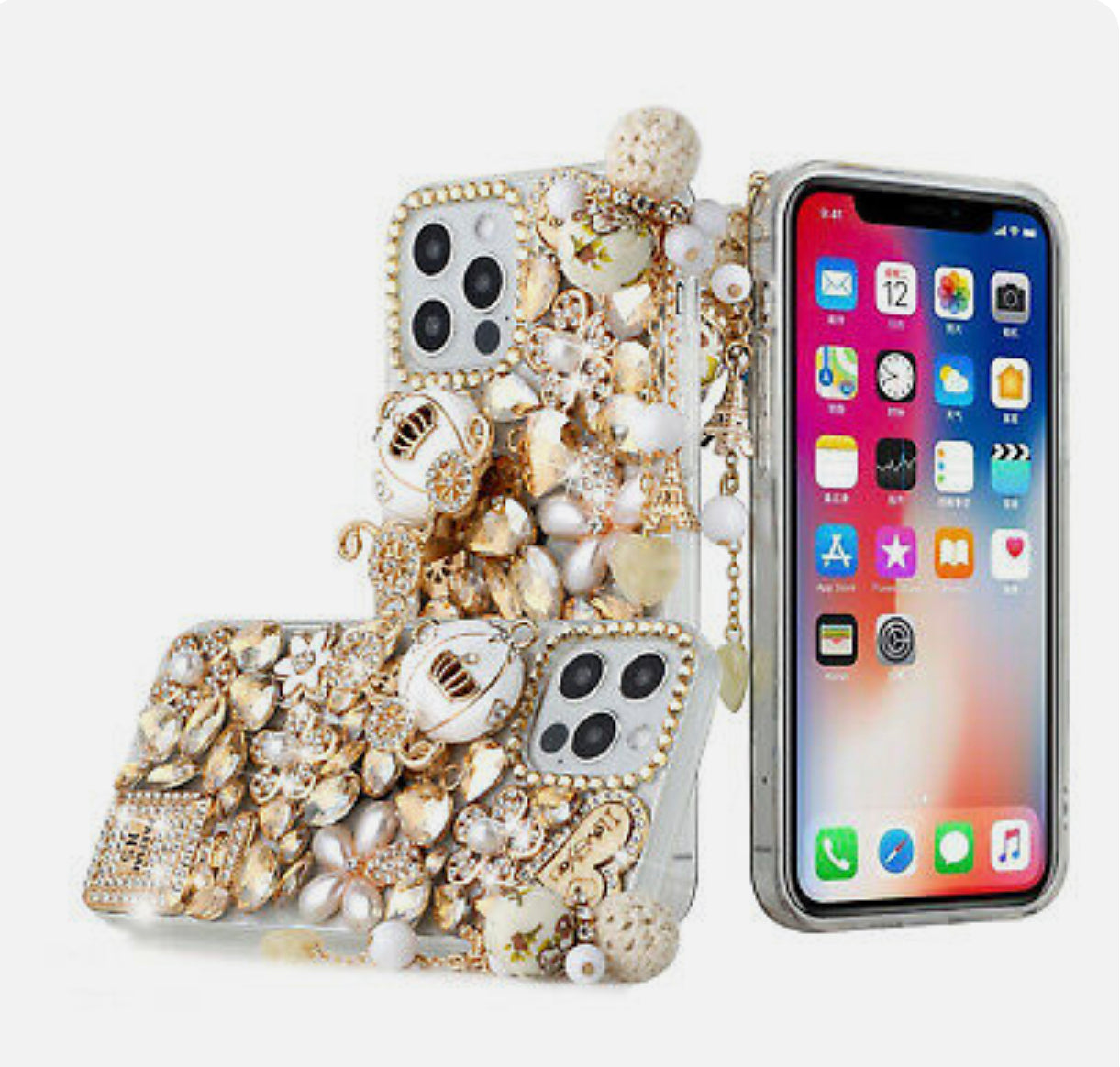 iPhone 13 Pro Max Diamond with Ornaments Case Cover